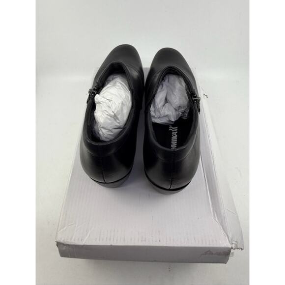 Romika Leather Ankle Loafer Shoes Block Heels Side Zipper Black Womens Size 37 - Picture 4 of 6